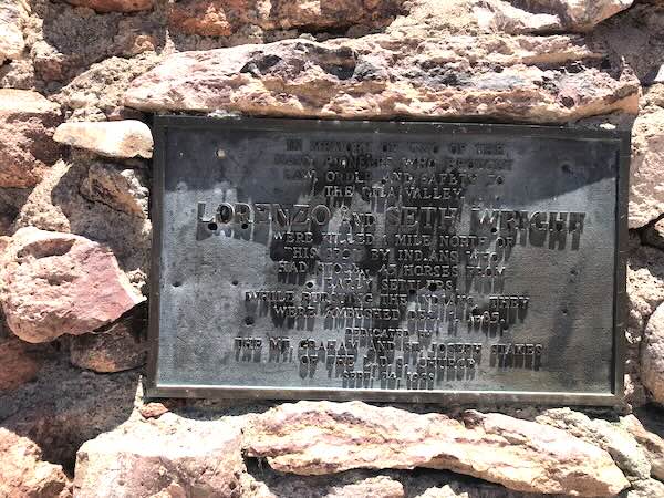 Monument für Lorenz und Seth Wright, Arizona, 1885